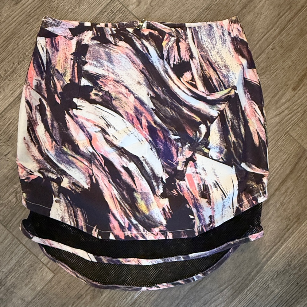 Runaway Multicolor Abstract Skirt with mesh accent lining